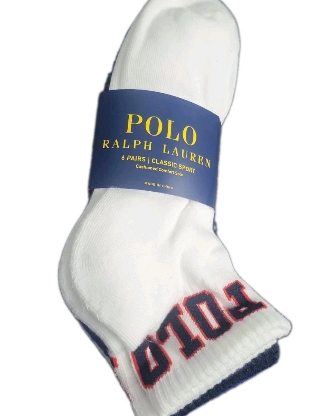 Polo Ralph Lauren Men's 6-Pairs Cushioned Classic Sport Quarter Socks.